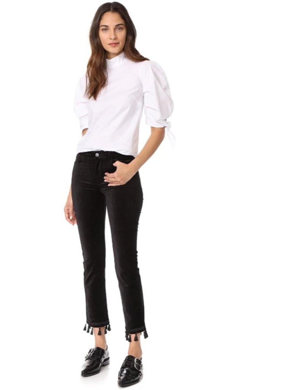Boho Chic Paige Jacqueline Straight Tassel Black Jeans - Size 27